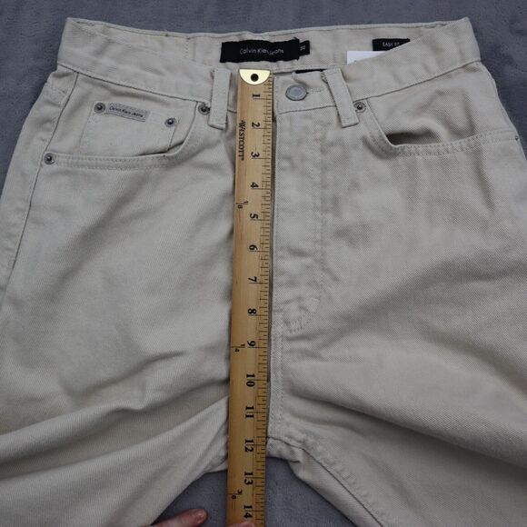 Calvin Klein Jeans Pants Mens 30 White Mid Rise Easy Fit Straight Leg Bottoms - Picture 8 of 16